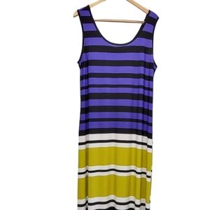 ING Multicolor Maxi Striped Sleeveless Dress Size 2X